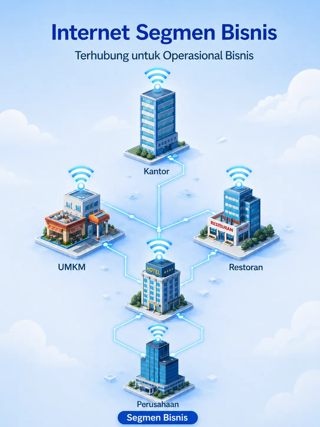 Ilustrasi jaringan Internet Segmen Bisnis