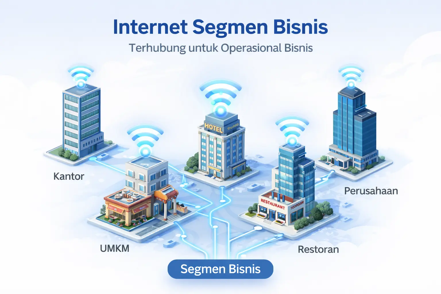 Ilustrasi jaringan Internet Segmen Bisnis